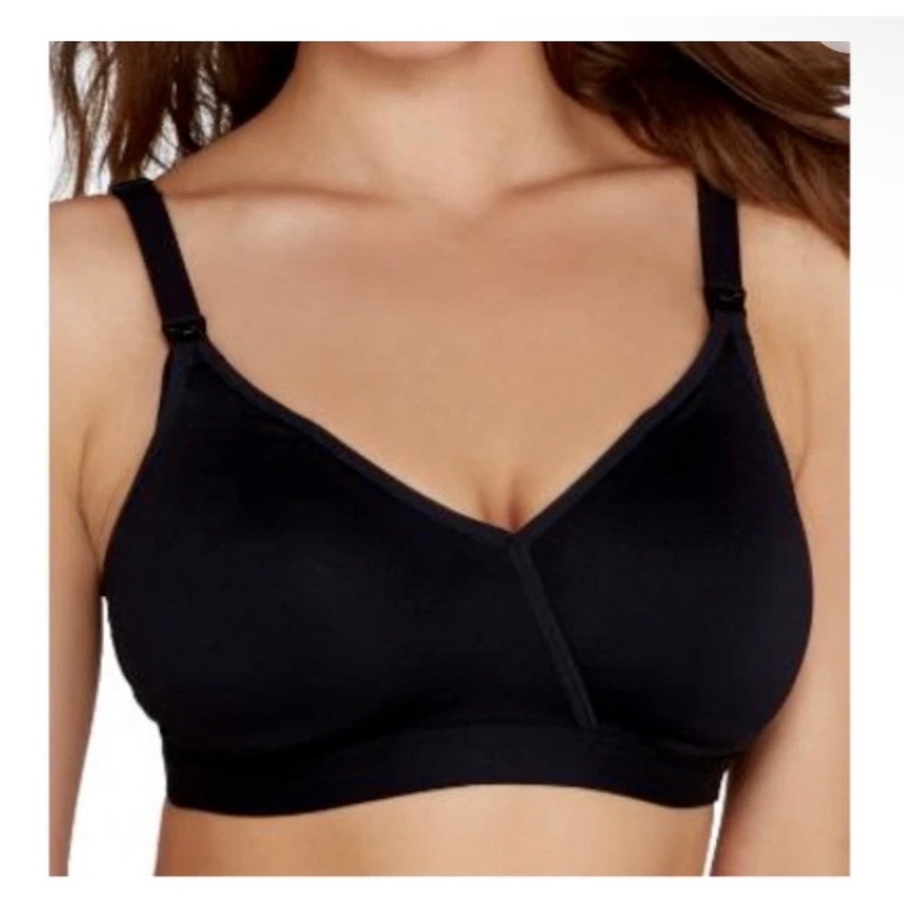 Playtex Nursing Bra Women 2XL Black Comfort Flex Fit Wireless Maternity 4958 NWT